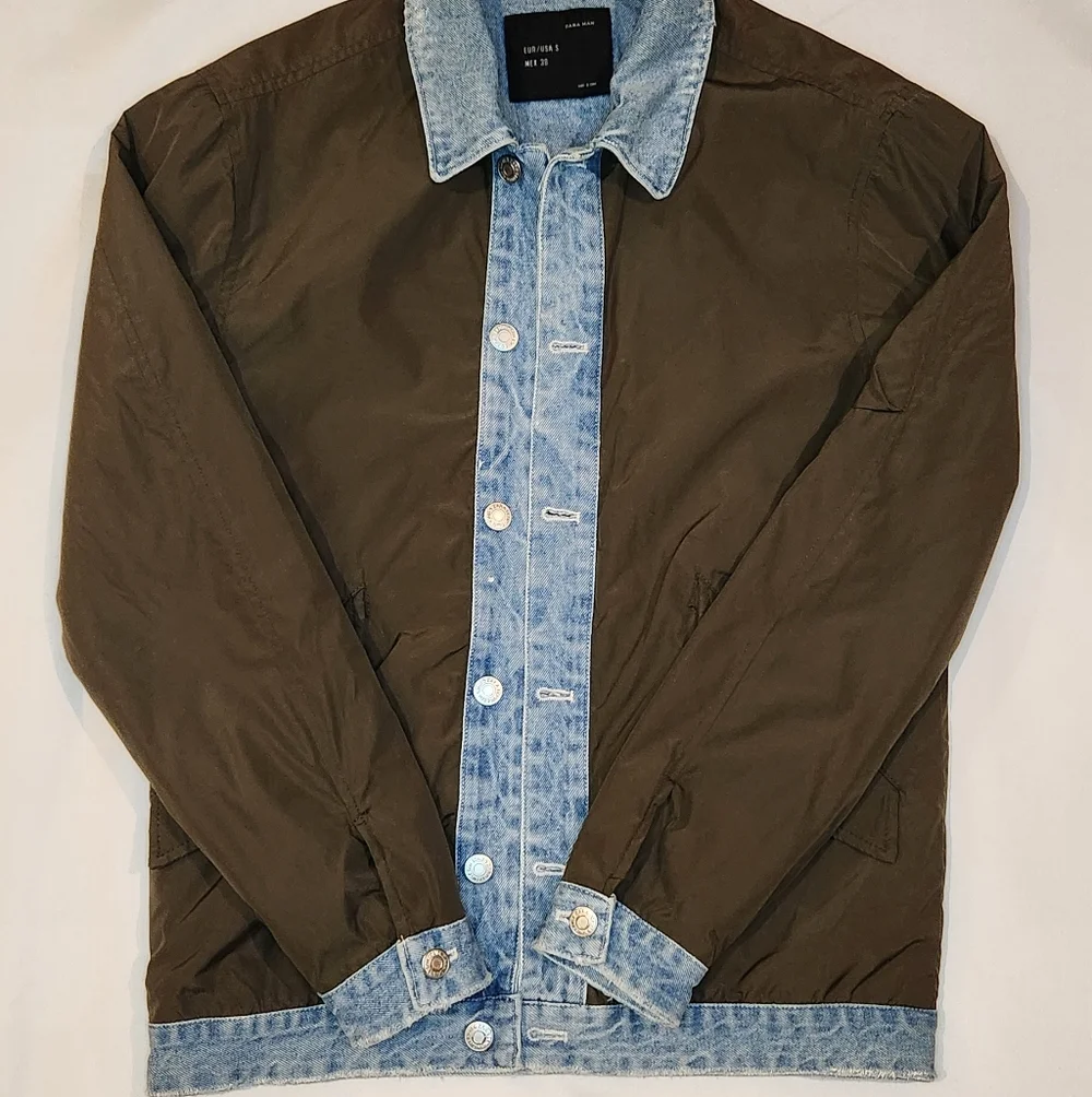 Men's Brown and Blue Jacket - Picture 1 of 7